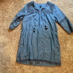 J. Jill Blue 3/4 sleeve Dress